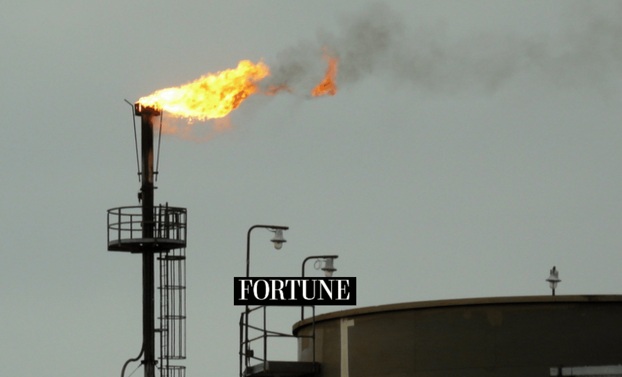 gas flaring from an industrial facility